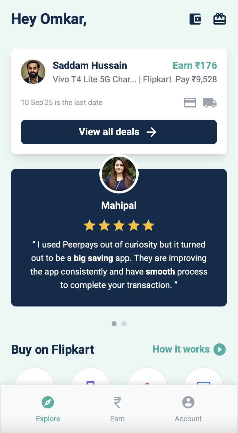 PeerPays App Dashboard