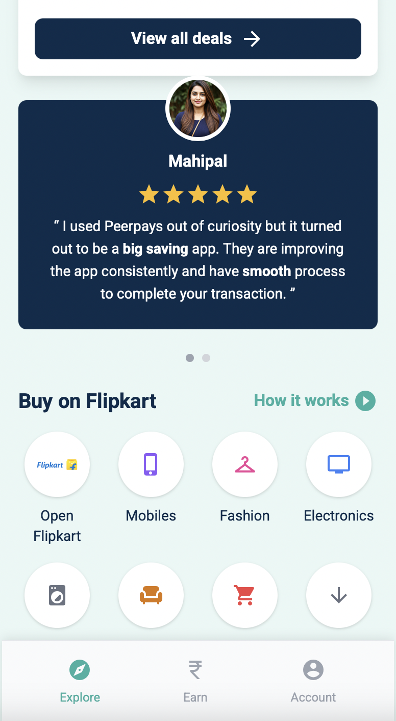 PeerPays App Request Screen